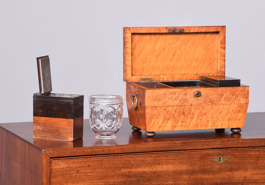 Antique Quality George IV Birdseye Maple Tea Caddy