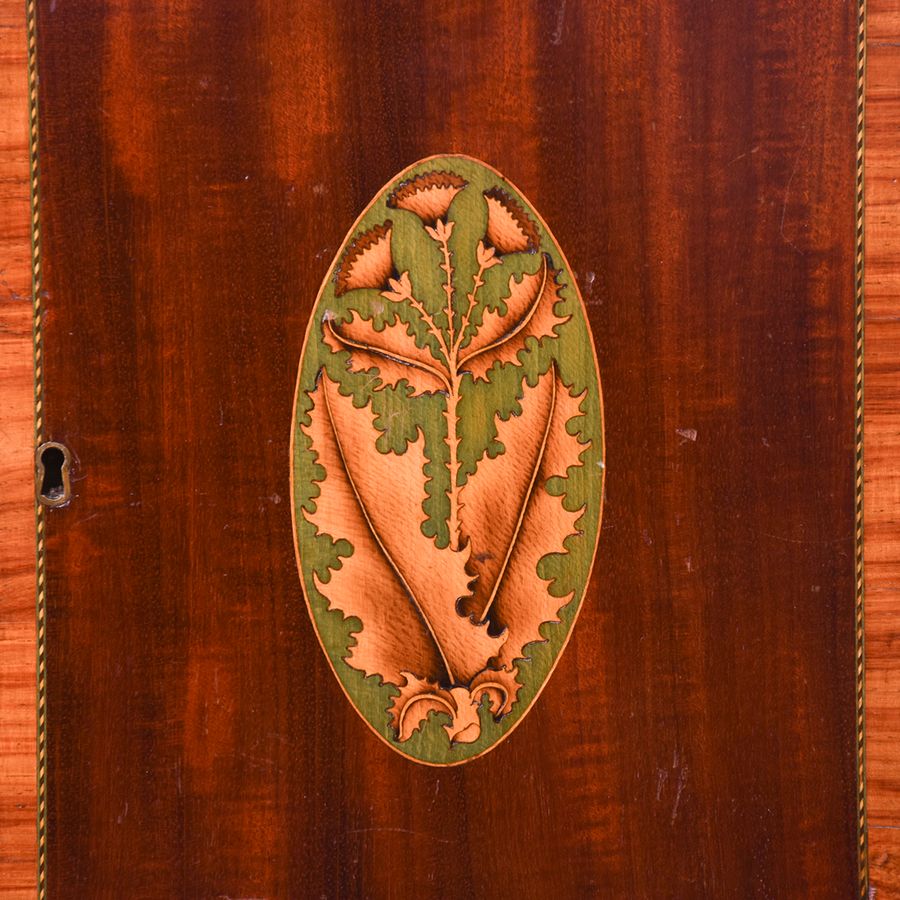 Antique Fine George III Inlaid Mahogany Bureau Bookcase in Excellent Condition