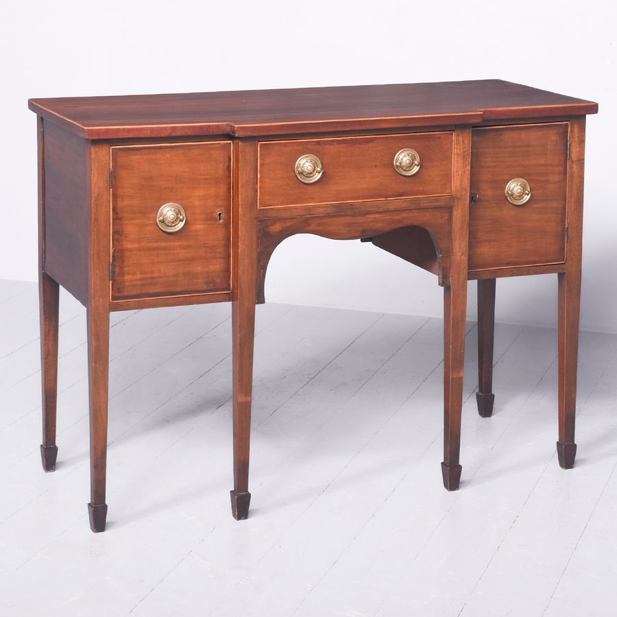 Neat-Sized Original George III Mahogany Breakfront Sideboard