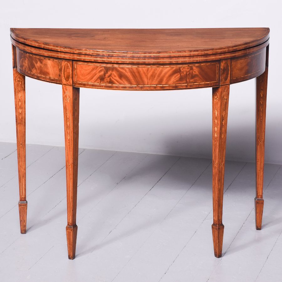 Antique Scottish George III Inlaid Tea Table