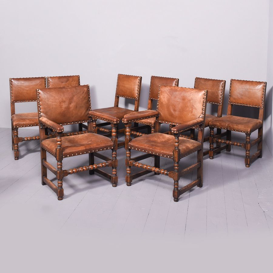 Set of 8 Titchmarsh & Goodwin Cromwellian Style Dining Chairs