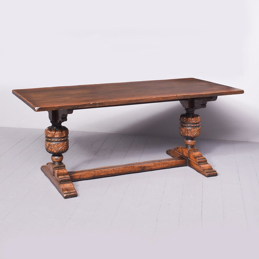 Titchmarsh & Goodwin Handmade Oak Jacobean Style Refectory Table