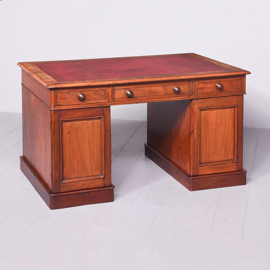 Antique Quality Mahogany Smaller Sized Victorian Partners Desk