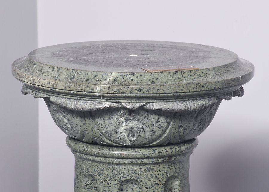 Antique A Serpentine Pedestal with Revolving Top