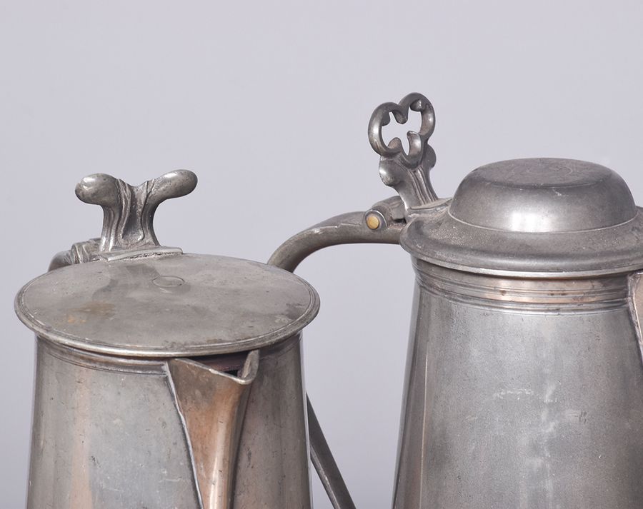 Antique Seven Large Pewter Flagons