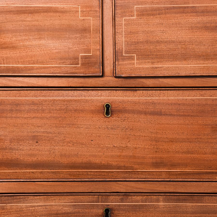 Antique George III Scottish Inlaid Mahogany Chest of Drawers in Excellent Condition