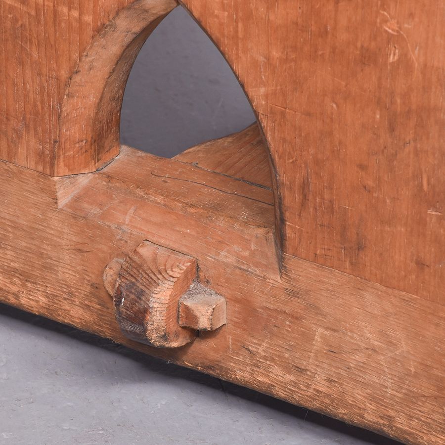 Antique Large 19th Century Gothic Pine Refectory Table from North Leith Parish Church