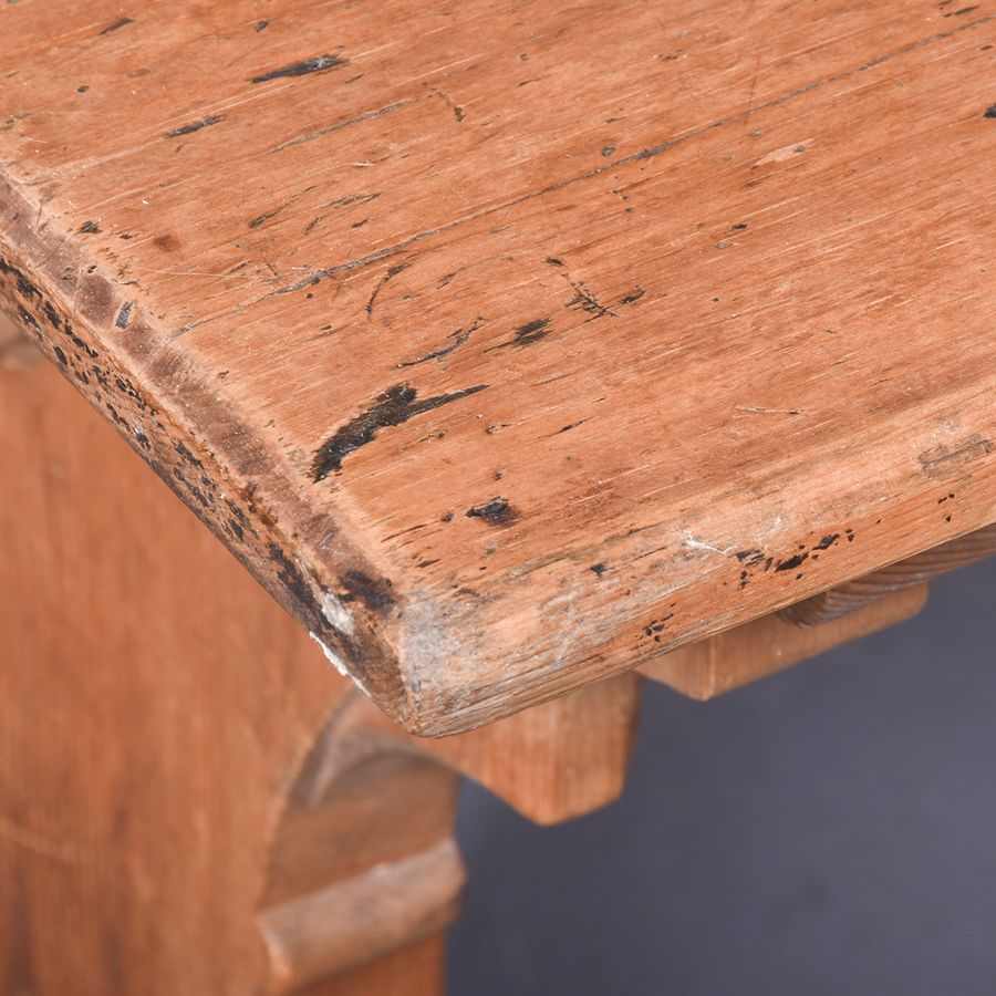 Antique Large 19th Century Gothic Pine Refectory Table from North Leith Parish Church