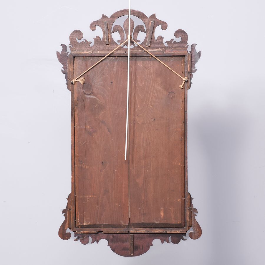 Antique Chippendale Style Open Fret Mahogany and Giltwood Wall Mirror