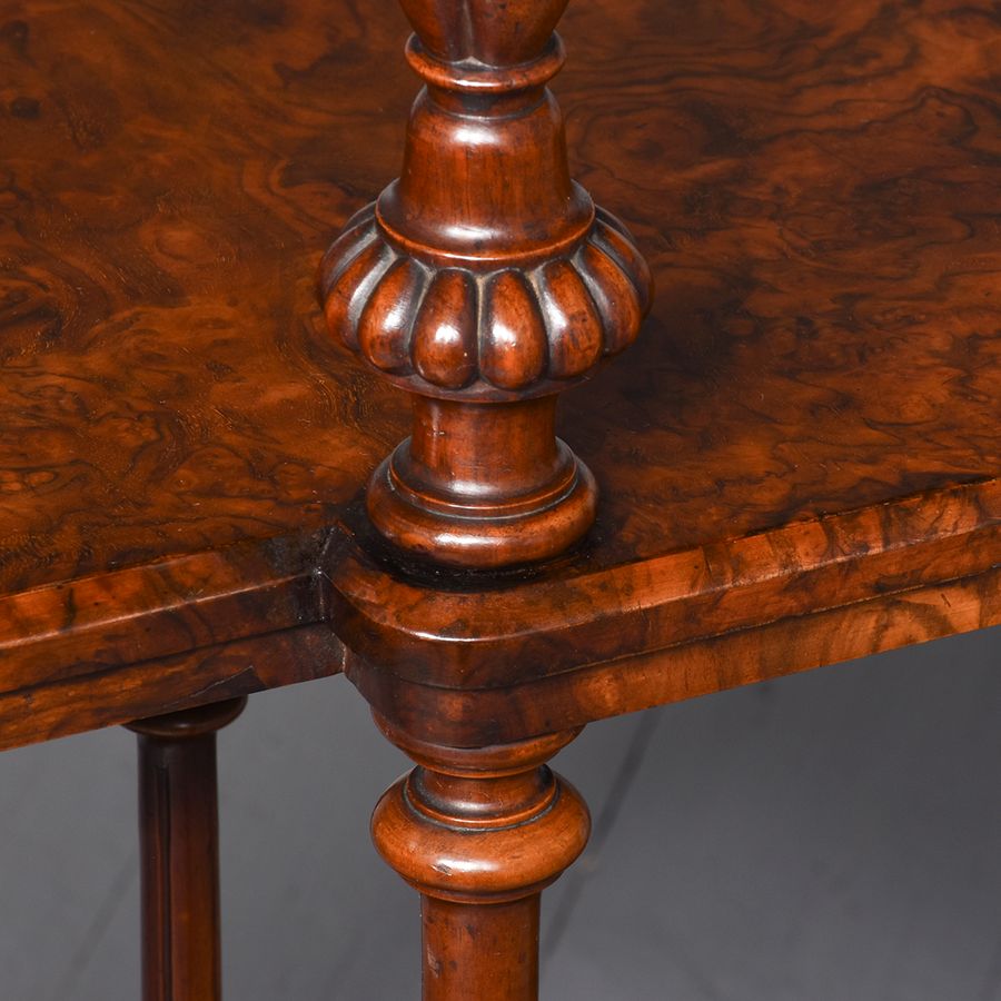 Antique Exhibition Mid-Victorian Burr-Walnut Whatnot