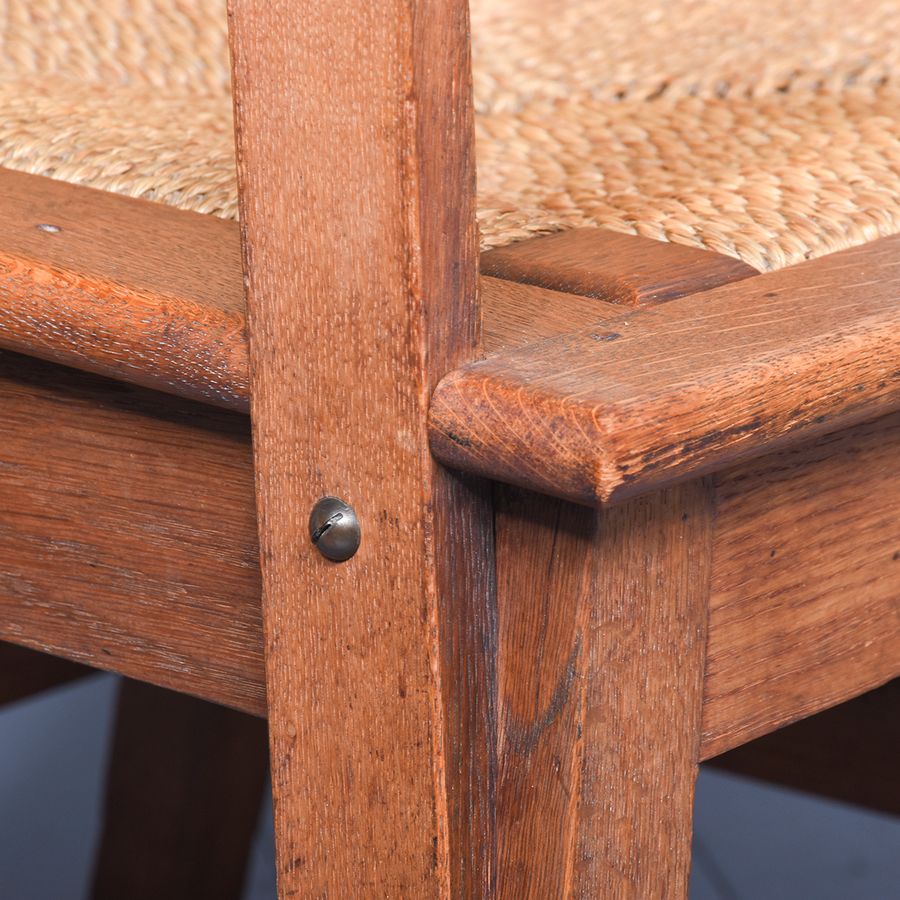 Antique Exceptional Oak Framed Orkney Chair in The David Kirkness Style in Excellent Condition 