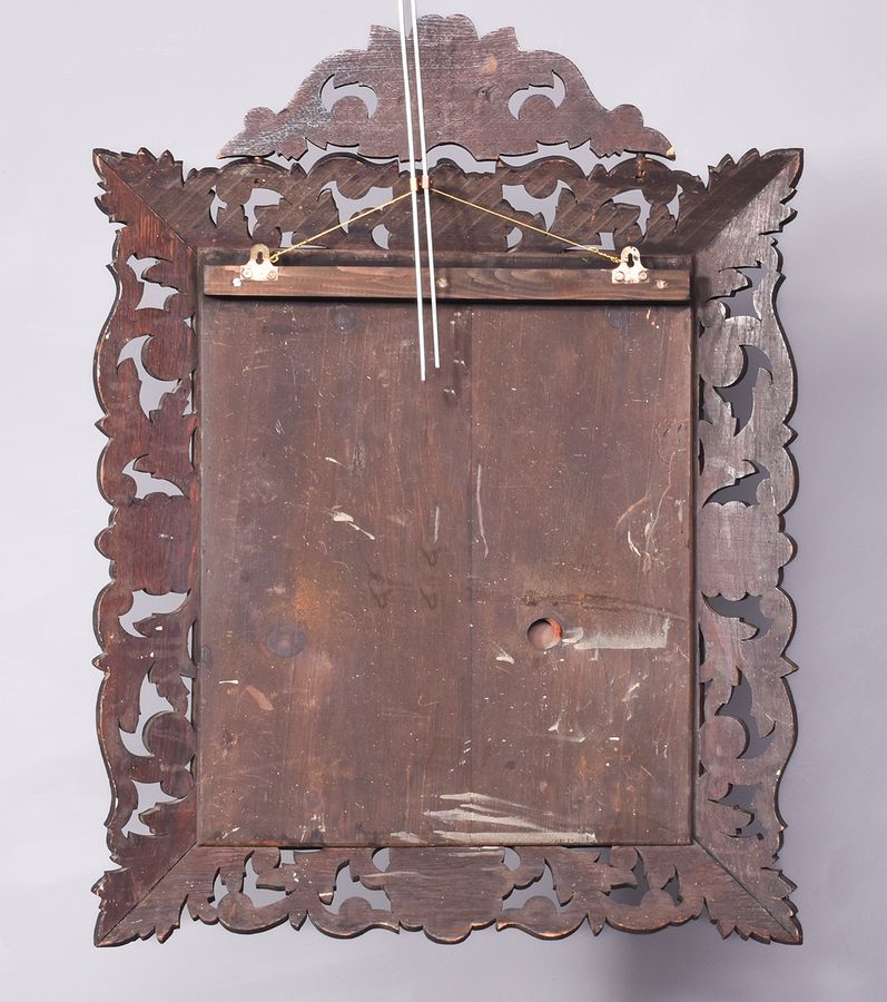 Antique Profusely Carved Oak Wall Mirror