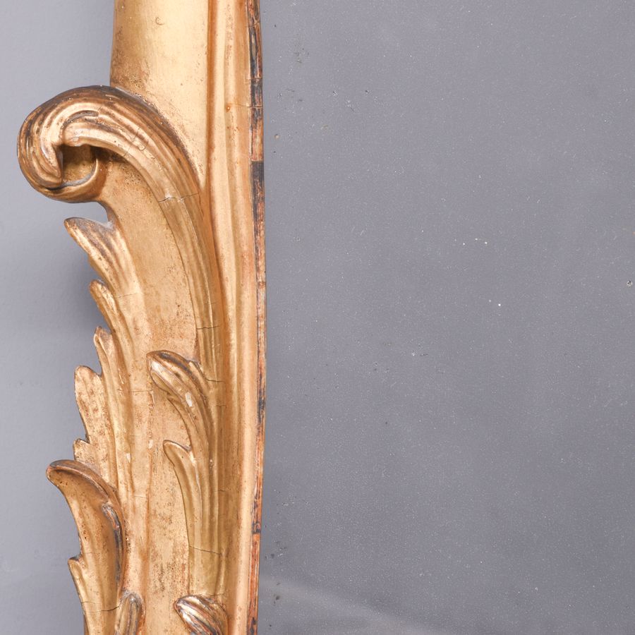 Antique A Mid-19th Century Carved Wood and Gilded Wall Mirror