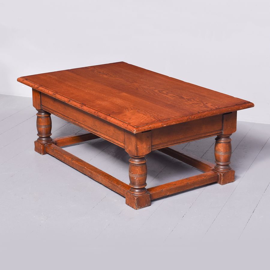 Antique Large Solid Oak Coffee Table