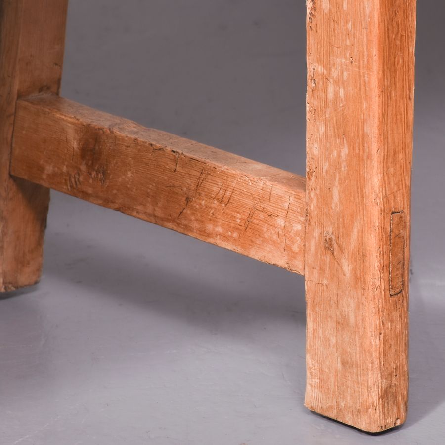 Antique Yellow Pine Bench of Generous Proportions