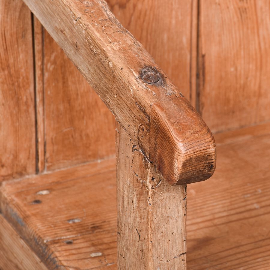 Antique Yellow Pine Bench of Generous Proportions