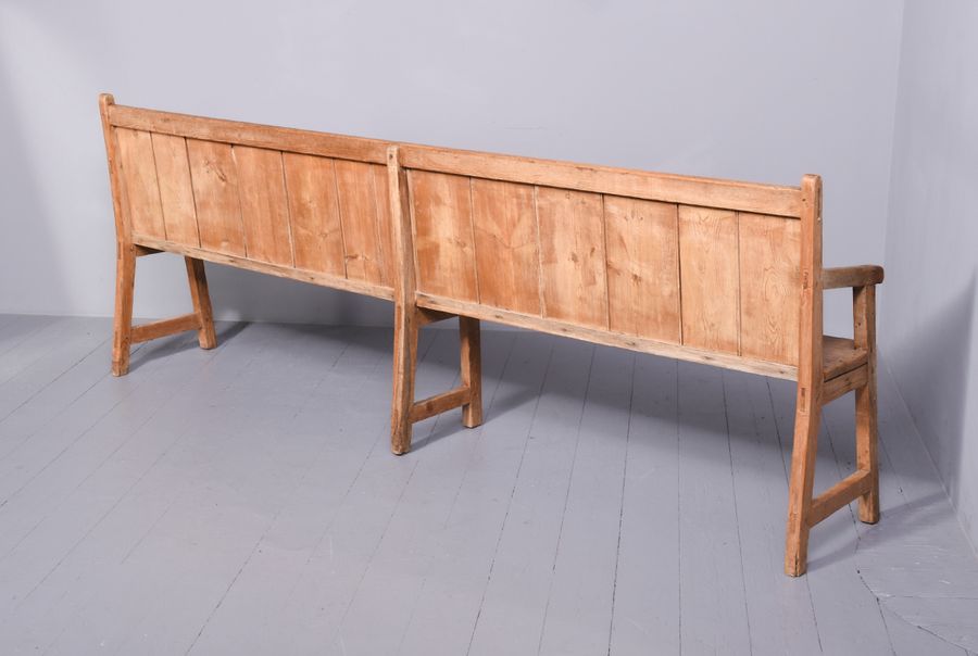 Antique Yellow Pine Bench of Generous Proportions