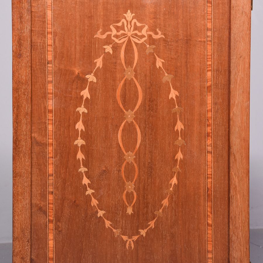 Antique A Pair of Late 19th Century Inlaid Sheraton-Style Mahogany Lockers