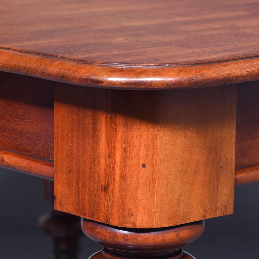 Antique Victorian Mahogany Dining Table with Extra Leaf