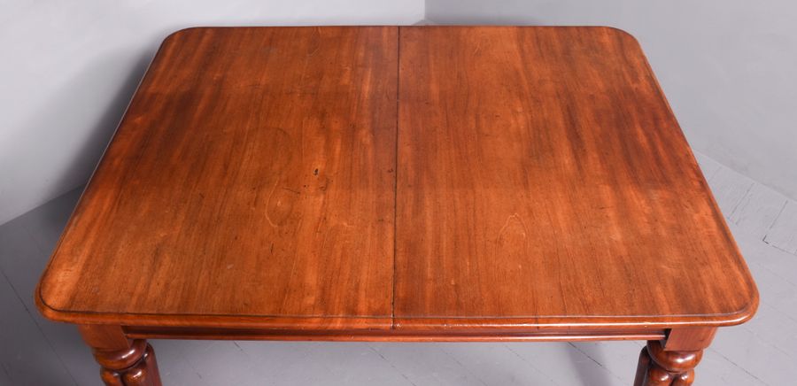 Antique Victorian Mahogany Dining Table with Extra Leaf