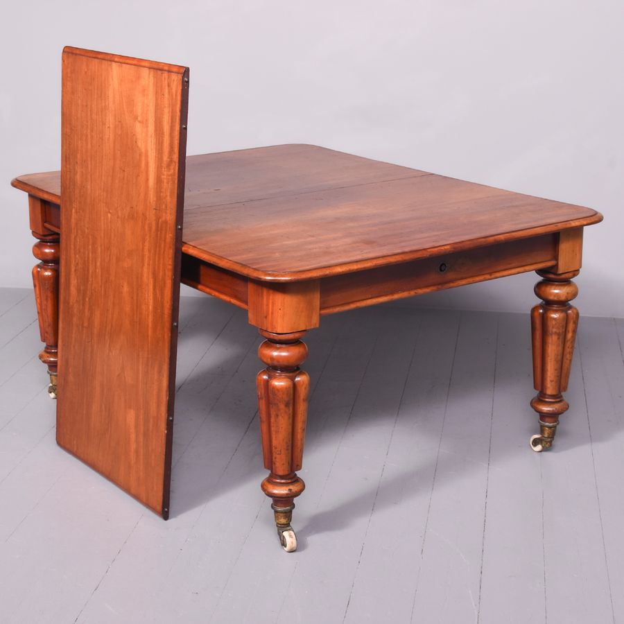 Antique Victorian Mahogany Dining Table with Extra Leaf