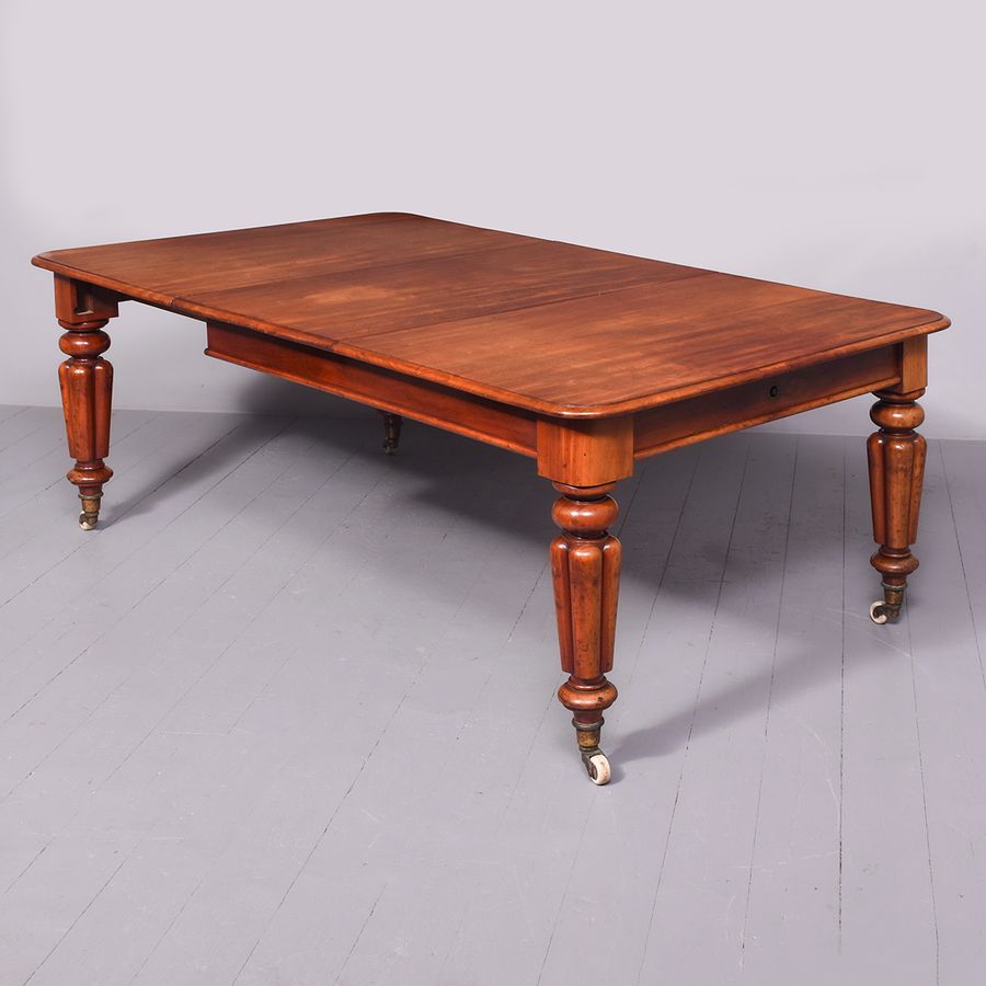 Antique Victorian Mahogany Dining Table with Extra Leaf