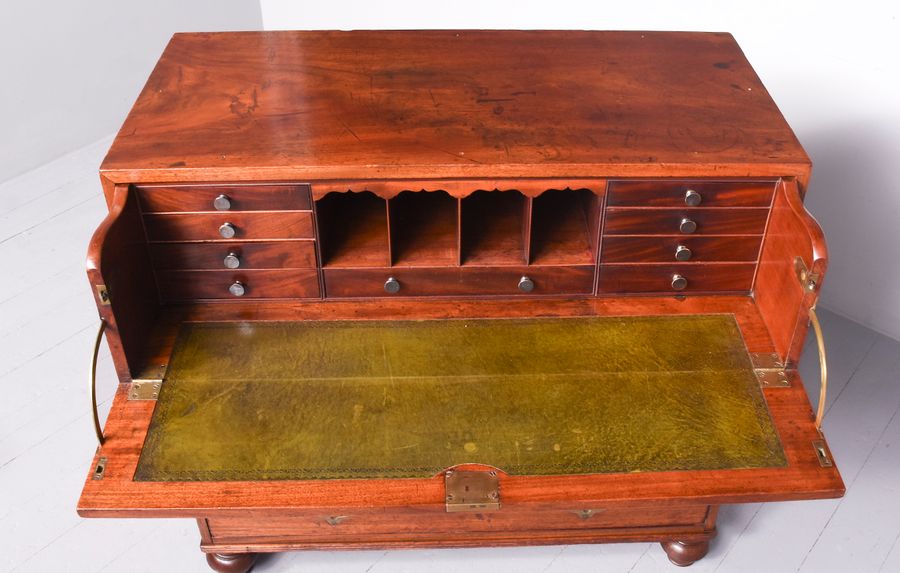 Antique Georgian Two-Part Secretaire Military Chest