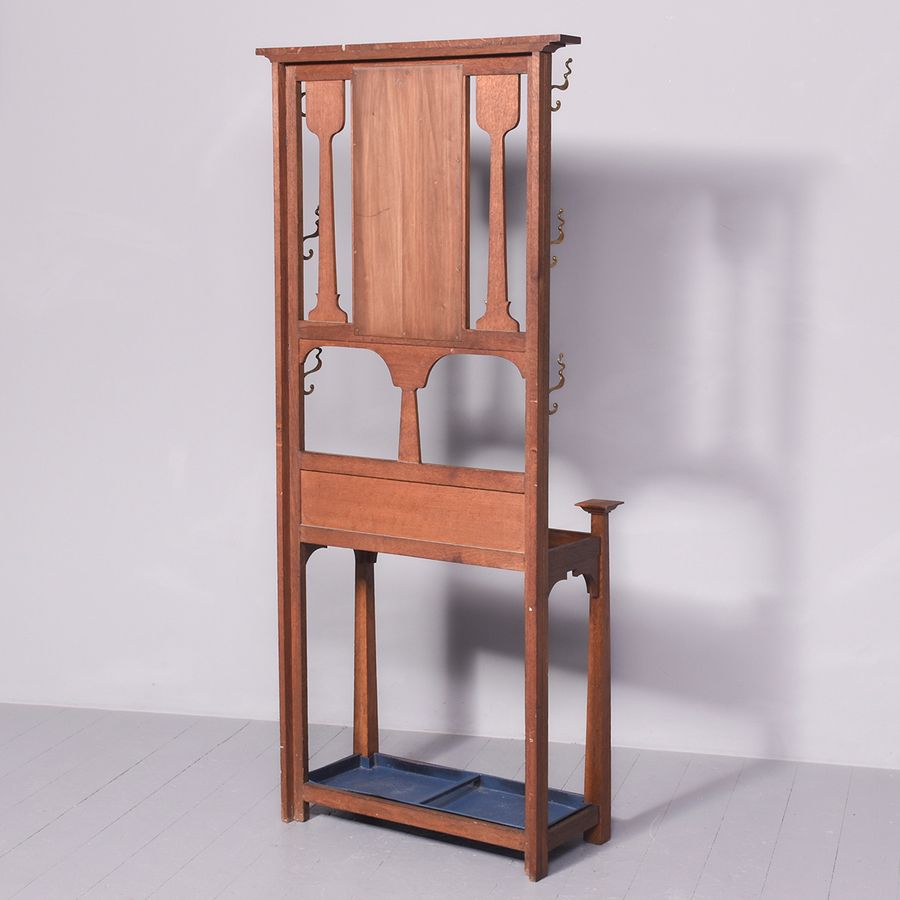 Antique Glasgow Style Art Nouveau Oak Hallstand