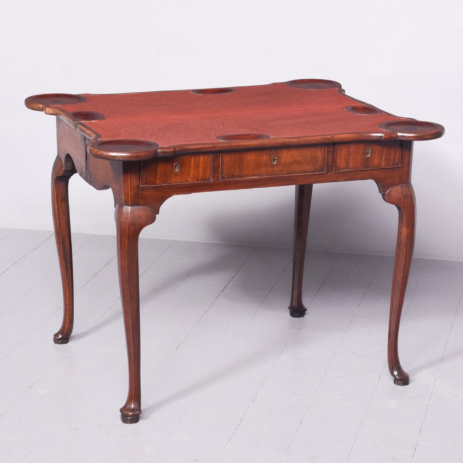 Antique George II Mahogany Fold-Over Card Table