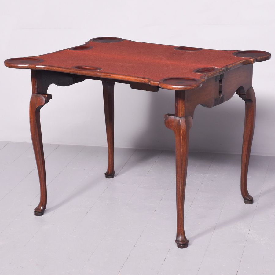 Antique George II Mahogany Fold-Over Card Table