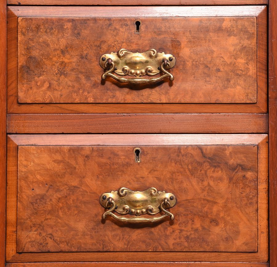 Antique Pair of Late 19th Century Burr Walnut Neat Size Chest of Drawers/Bedside Lockers 33501