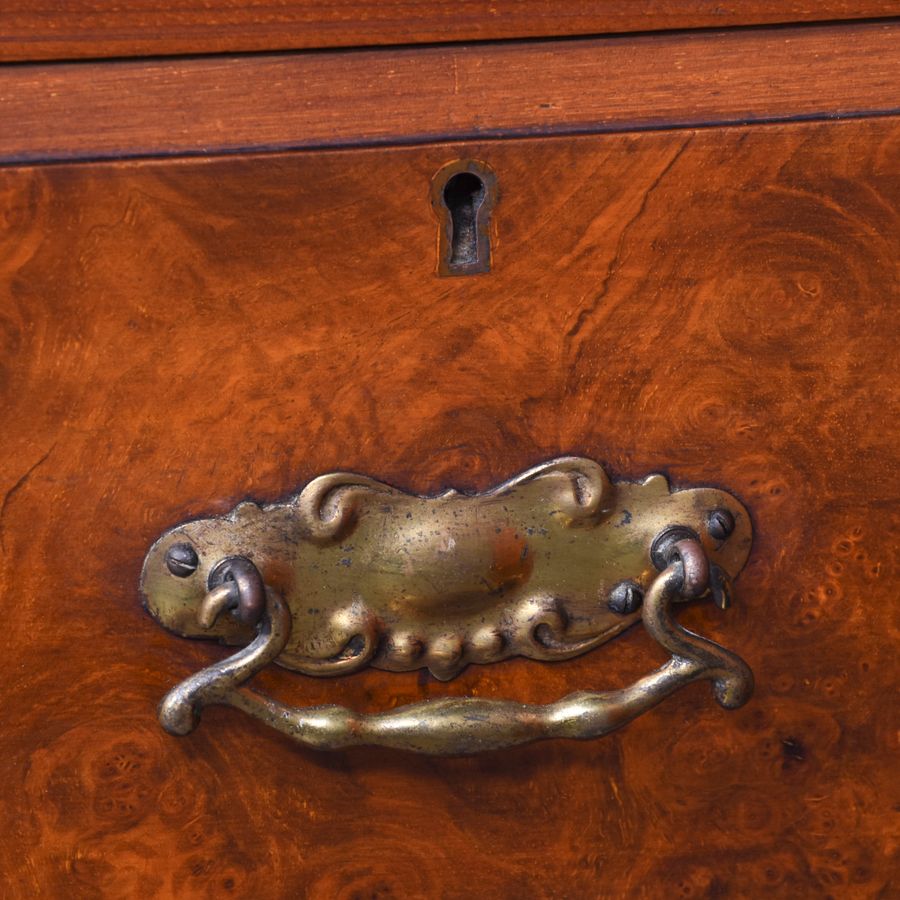 Antique Pair of Late 19th Century Burr Walnut Neat Size Chest of Drawers/Bedside Lockers 33501