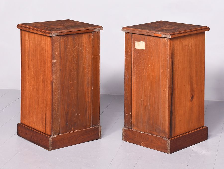 Antique Pair of Late 19th Century Burr Walnut Neat Size Chest of Drawers/Bedside Lockers 33501