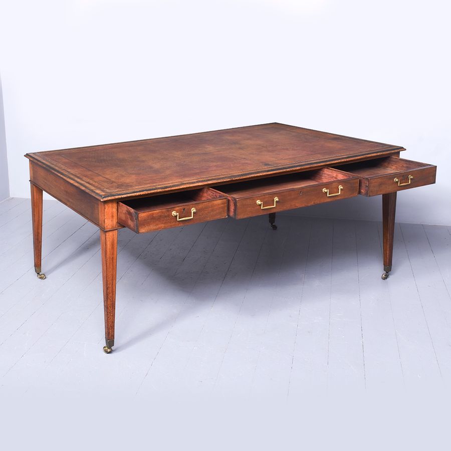 Antique George III Style Mahogany Library Table