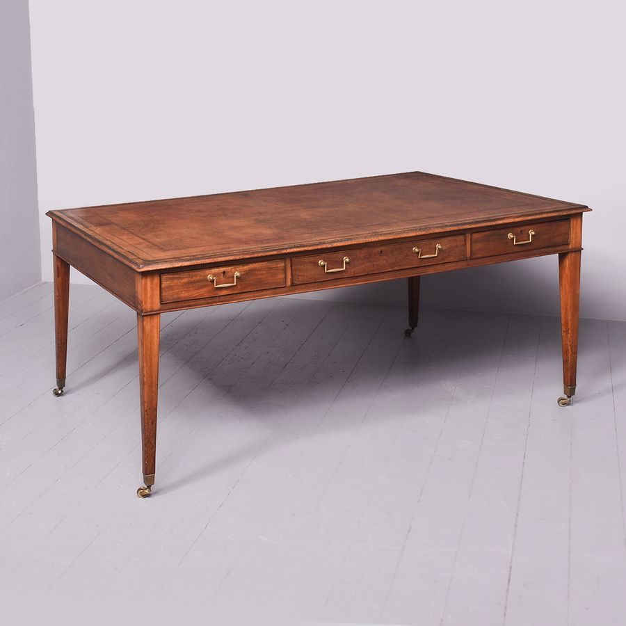 Antique George III Style Mahogany Library Table