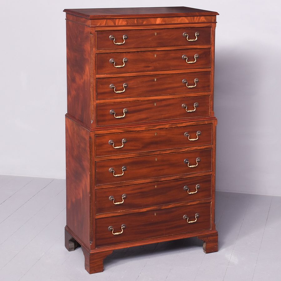 Antique Georgian-Style Mahogany Tallboy of The Edwardian Period