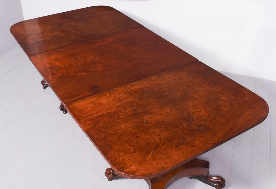 Antique Mahogany Twin Pillar Dining Table