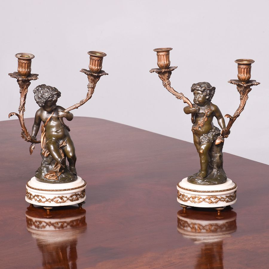 Pair of Bronze Candelabra