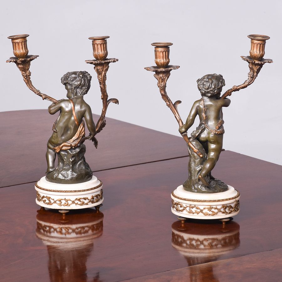 Antique Pair of Bronze Candelabra