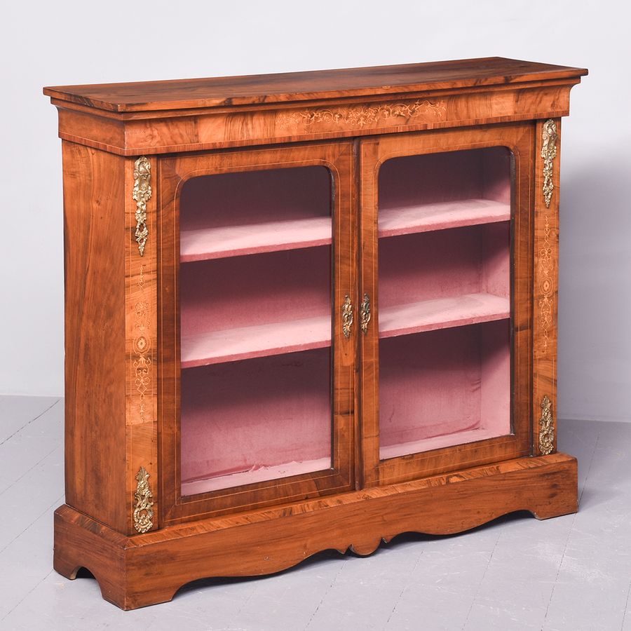 Mid-Victorian Marquetry Inlaid Two-Door Walnut Credenza