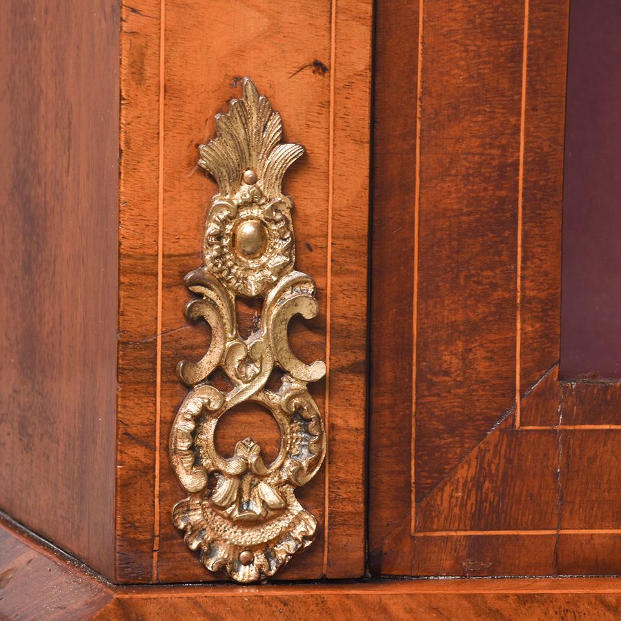 Antique Mid-Victorian Marquetry Inlaid Two-Door Walnut Credenza