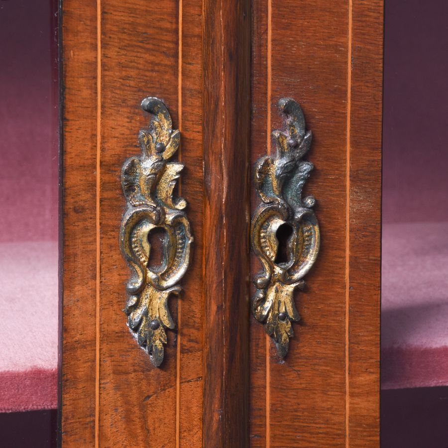 Antique Mid-Victorian Marquetry Inlaid Two-Door Walnut Credenza