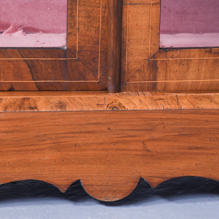 Antique Mid-Victorian Marquetry Inlaid Two-Door Walnut Credenza