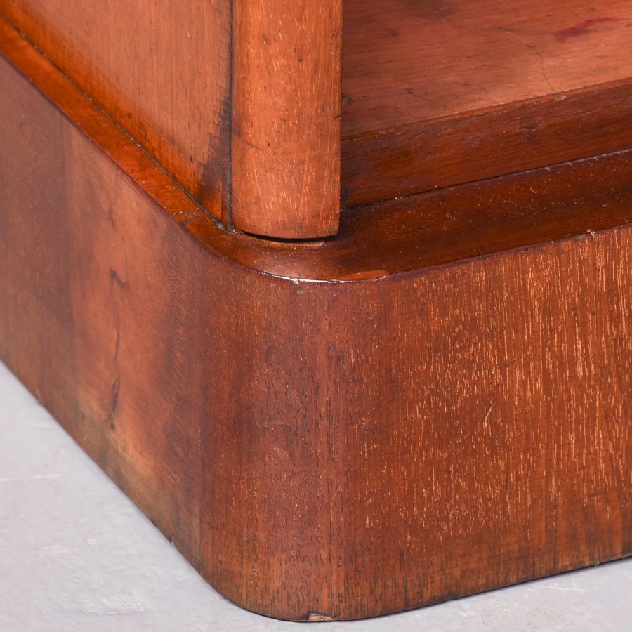 Antique Mid-Victorian Mahogany, Two-Drawer Open Bookcase