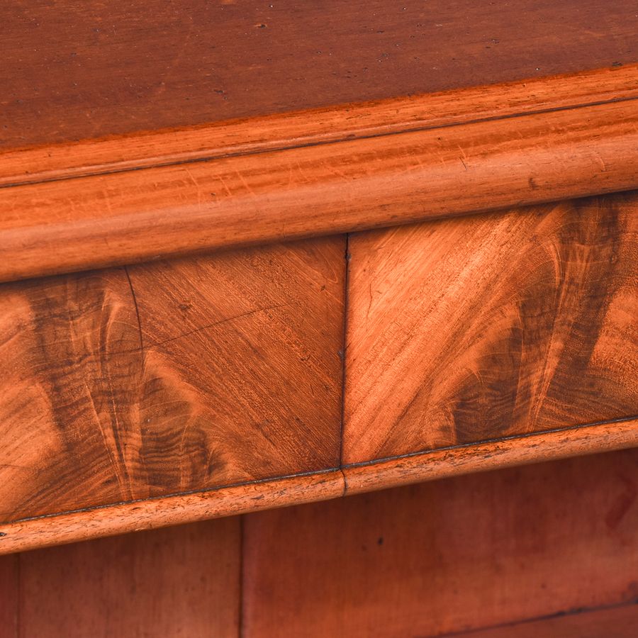 Antique Mid-Victorian Mahogany, Two-Drawer Open Bookcase