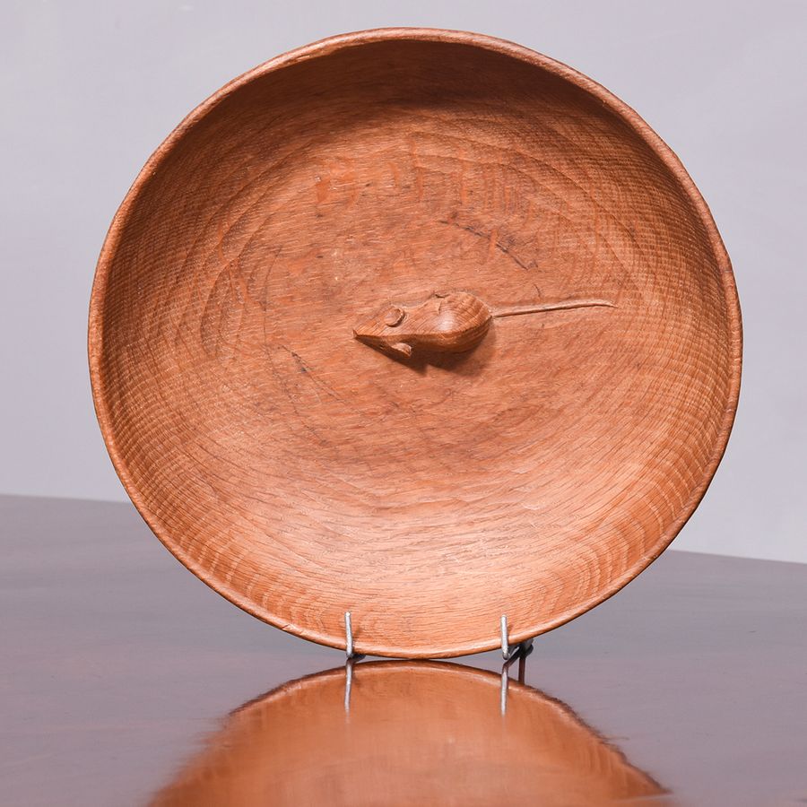 Mouseman Carved Oak Fruit Bowl