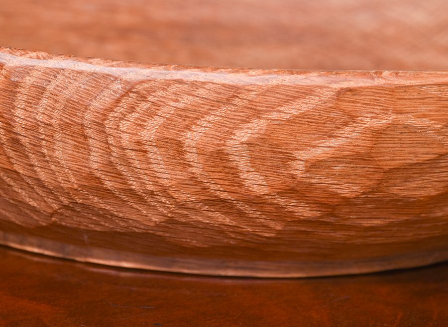 Antique Mouseman Carved Oak Fruit Bowl