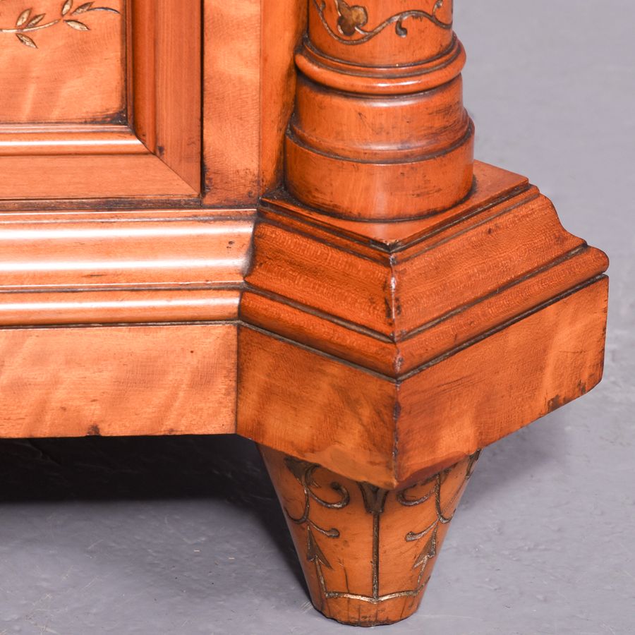 Antique Pair of Monumental Satinwood Pedestals