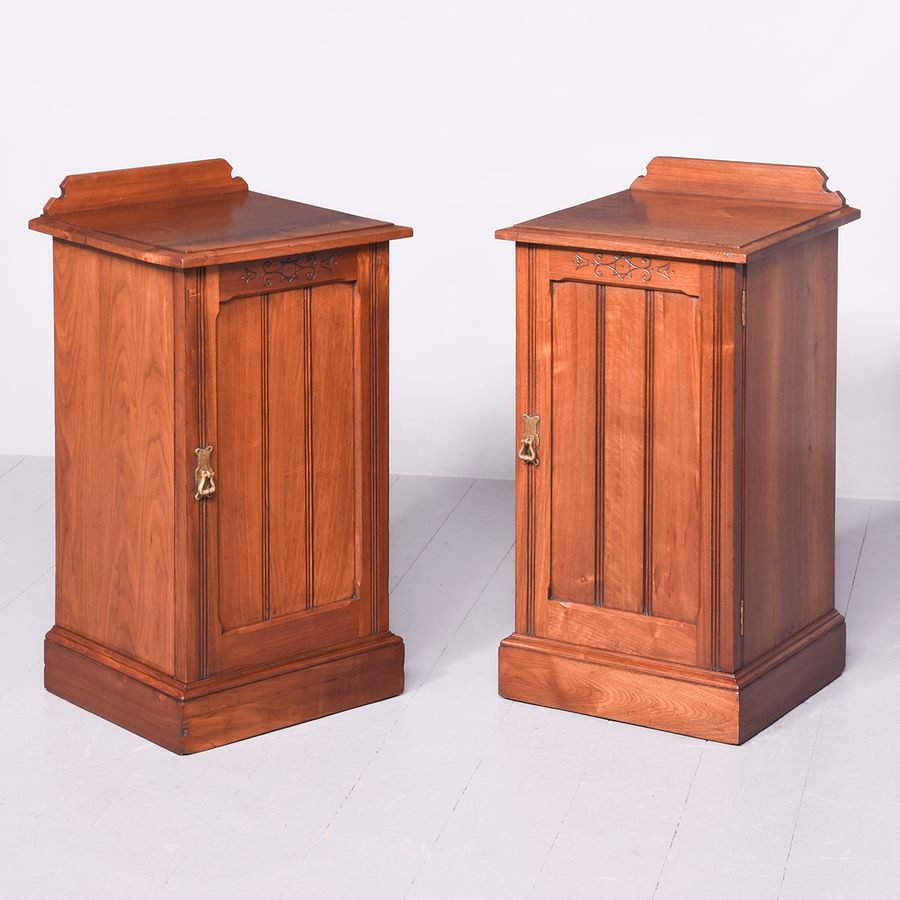 Pair of Bedside Walnut Cabinets