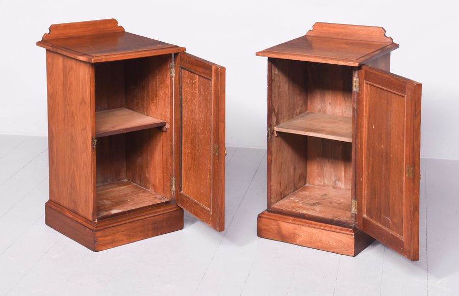 Antique Pair of Bedside Walnut Cabinets